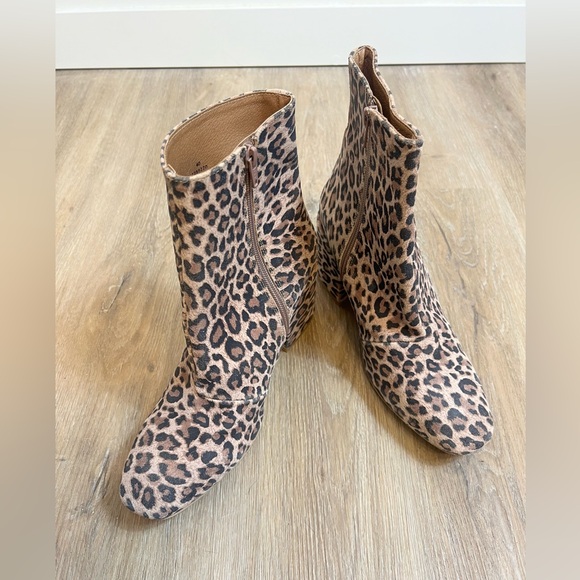 Free People Suede Cheetah Ankle Booties - Picture 1 of 4